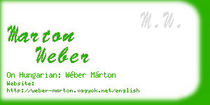 marton weber business card