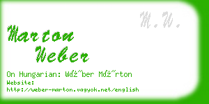 marton weber business card